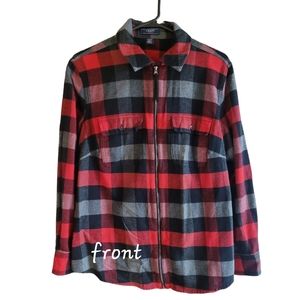 Lightweight Flannel Zippered Jacket